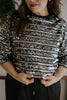 Crop Sequin Tee - Black/Silver