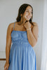Lightweight Ruched Top Midi Dress - Blue