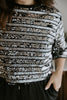 Crop Sequin Tee - Black/Silver