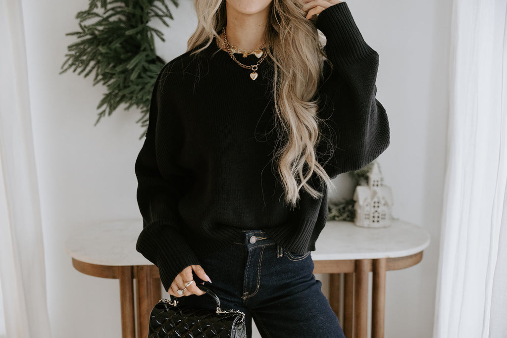 Exposed Seam Sweater - Black