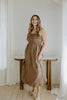 Lightweight Ruched Top Midi Dress - Mocha