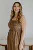 Lightweight Ruched Top Midi Dress - Mocha
