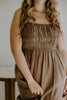 Lightweight Ruched Top Midi Dress - Mocha