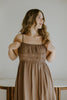 Lightweight Ruched Top Midi Dress - Mocha