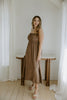 Lightweight Ruched Top Midi Dress - Mocha
