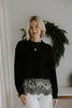 Lace Hem Sweater - Black