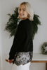 Lace Hem Sweater - Black