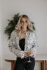 Sequin Crop Jacket - Silver