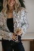 Sequin Crop Jacket - Silver