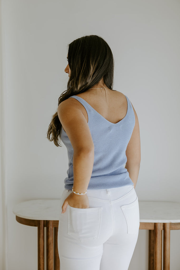 Lightweight Knit Tank - Blue