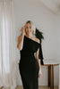 Black Maxi Dress with Shoulder Detail