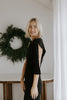Black Maxi Dress with Shoulder Detail