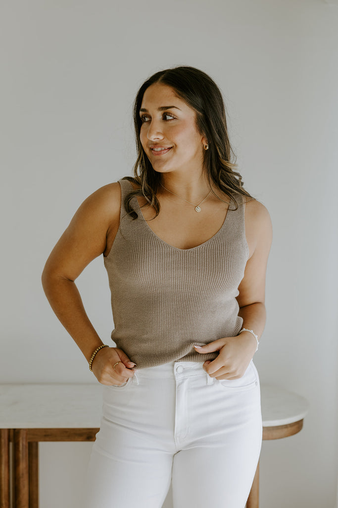 Lightweight Knit Tank - Moon Rock