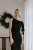 Black Maxi Dress with Shoulder Detail