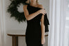 Black Maxi Dress with Shoulder Detail