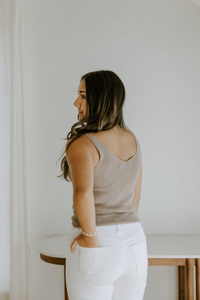 Lightweight Knit Tank - Moon Rock