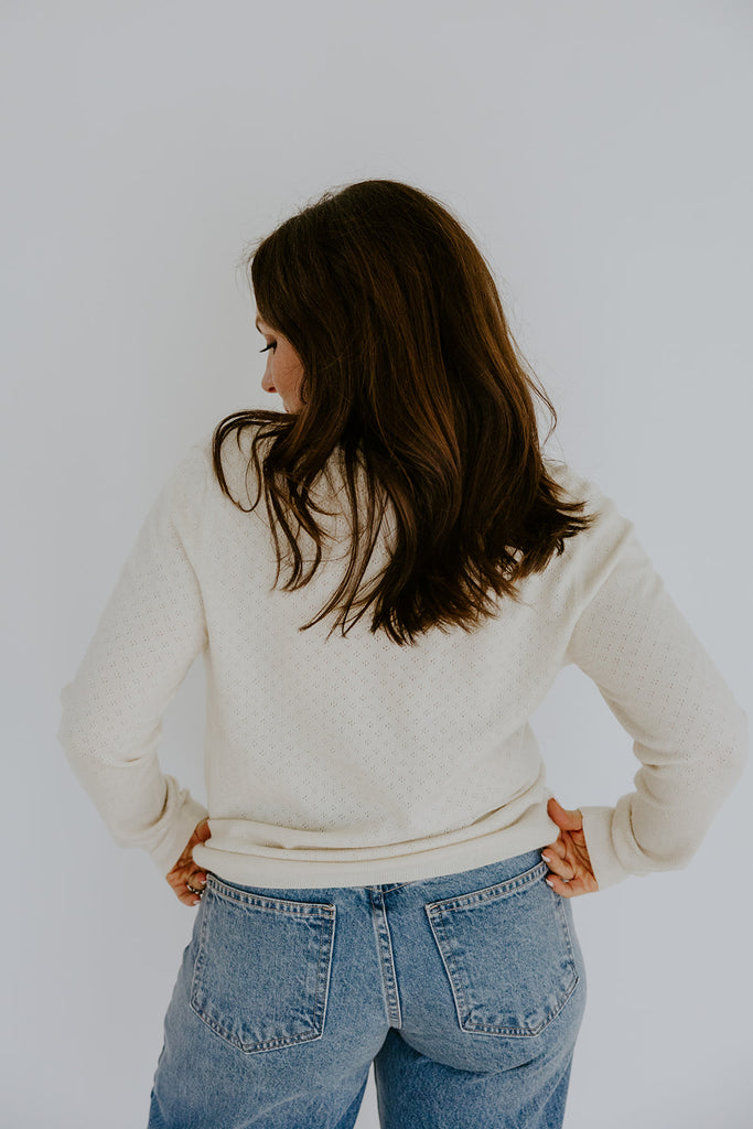 Pointelle Cardigan - Birch