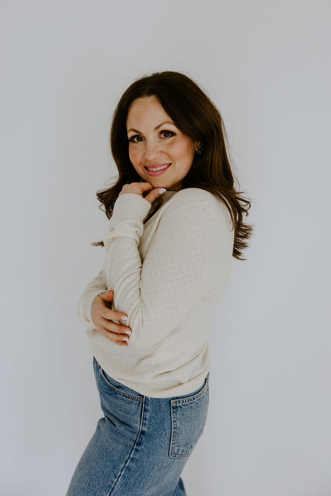 Pointelle Cardigan - Birch