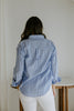 Blue Triple Stripe Button Down - Small