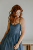 Corset Style Midi Dress - Medium Denim