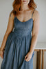 Corset Style Midi Dress - Medium Denim