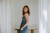 Corset Style Midi Dress - Medium Denim