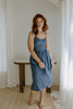 Corset Style Midi Dress - Medium Denim