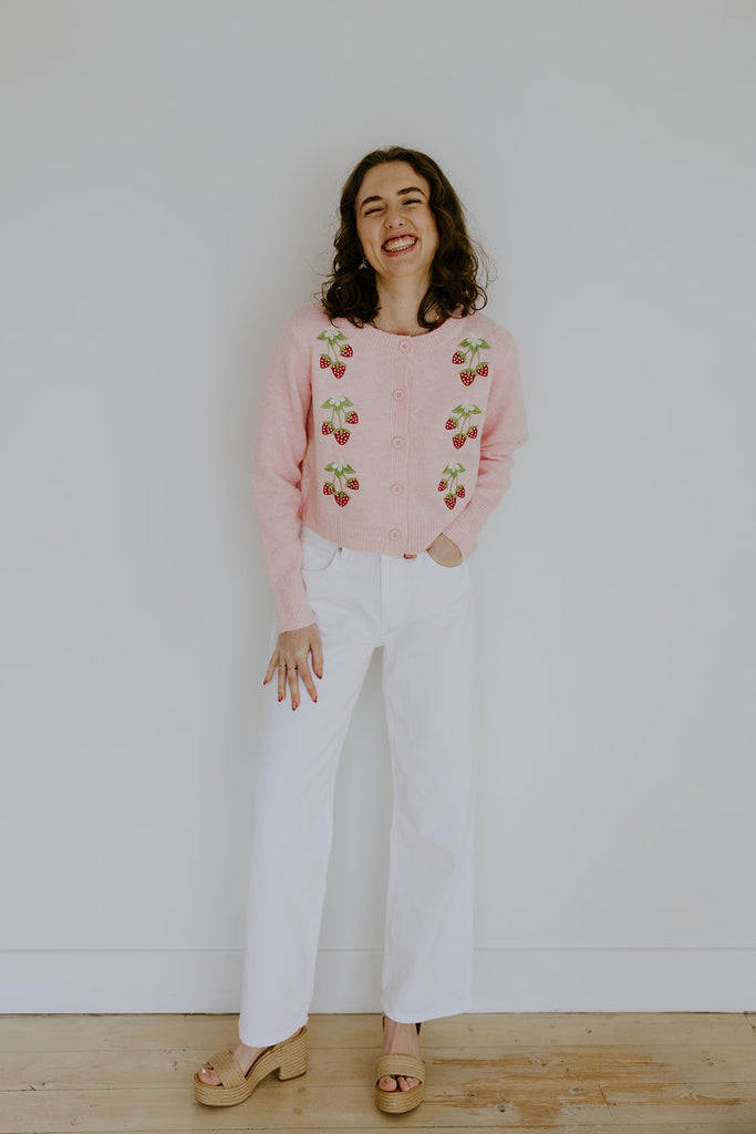 Strawberry Cardigan - Pink