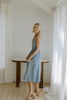 Corset Style Midi Dress - Light Blue