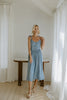 Corset Style Midi Dress - Light Blue