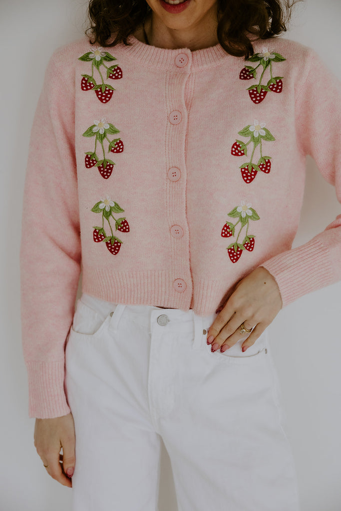 Strawberry Cardigan - Pink