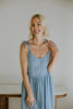 Corset Style Midi Dress - Light Blue