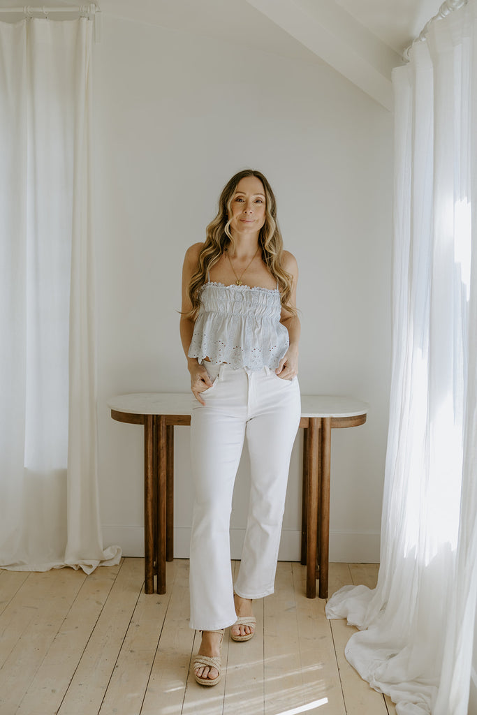 Eyelet Top - Blue