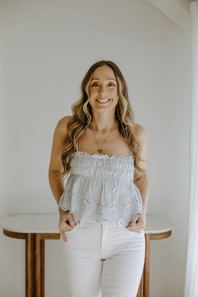 Eyelet Top - Blue