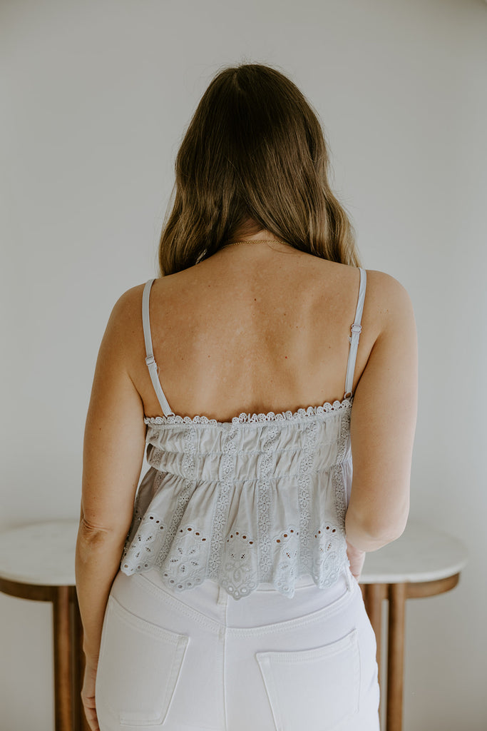 Eyelet Top - Blue