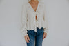 Peplum Front Tie Shirt With Embroidery - Ivory