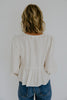 Peplum Front Tie Shirt With Embroidery - Ivory