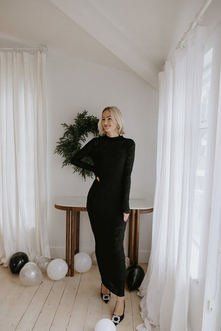 Printed Bronze & Navy Dress