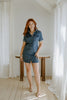 Short Denim Dress - Medium Blue