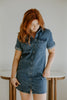 Short Denim Dress - Medium Blue