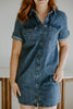Short Denim Dress - Medium Blue