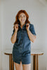 Short Denim Dress - Medium Blue