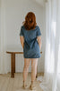 Short Denim Dress - Medium Blue