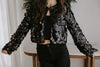Sequin Crop Jacket - Black