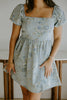 Denim Dress with Floral Print