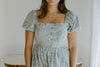 Denim Dress with Floral Print