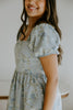 Denim Dress with Floral Print