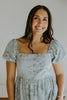 Denim Dress with Floral Print