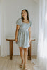Denim Dress with Floral Print
