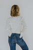 Striped Classic Cardi - Ice Blue